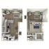 877 square foot one bedroom, one and a half bath loft apartment home