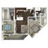 1,044 square foot two bedroom, two bath apartment home