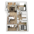 810 square foot two bedroom, one bath apartment home