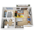 520 square foot apartment home