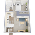 A2 - One bedroom, one bath 570 square foot apartment home
