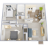 B1 - Two bedroom, one bath, 750 square foot apartment home