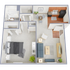 One bedroom, one bath, 600 square foot apartment home
