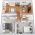 Two bedroom, one bath, 780 square foot apartment home