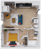 Vigor 1 - 546 square foot one bedroom, one bath apartment