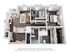 Chic 3D floor plan showcasing 2 elegant bedrooms, spacious open-concept living room, modern kitchen with island, and 2 stylish bathrooms. Great layout for urban living.