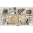 Contemporary 3D floor plan showcasing 3 bedrooms, a chic spiral staircase, and a modern open kitchen with an inviting dining area.