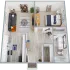 570 square foot one bedroom apartment