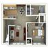 Modern 3D floor plan highlighting a cozy 1-bedroom layout, elegant living room, fully-equipped kitchen, and stylish bathroom.