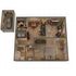 Modern 3D floor plan showcasing a single bedroom, cozy living area, elegant dining space, and compact kitchen, complete with a stylish garage.