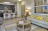 Model apartment living and kitchen area