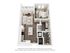 3D floor plan depicting a chic 1-bedroom apartment with an open living area and modern kitchen.
