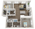 2 Bed / 2 Bath | 1,257 SF
