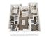 Stylish 3D floor plan featuring two bedrooms, a cozy living room, and an open kitchen layout.