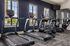 Modern fitness center with sleek treadmills and large windows providing natural light, perfect for a revitalizing workout session.