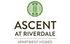 Stylish logo for Ascent at Riverdale Apartment Homes featuring a modern green design.