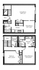 Elegant 2-story floor plan showcasing a modern kitchen, spacious living room, dining area, and 2 cozy bedrooms each with attached bath facilities.