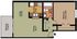 Inviting 1-bedroom apartment floor plan with spacious living room, private balcony, and modern kitchen layout.