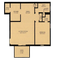 Charming floor plan featuring a spacious living room, cozy bedroom, functional kitchen, and a dining area. Includes a patio and ample closet space.