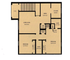 Charming floor plan highlighting 2 bedrooms, expansive living room, and efficient kitchen design.