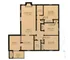 Contemporary 2D floor plan showcasing 3 bedrooms, spacious living room, modern kitchen, and cozy family area with patio access.