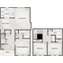 Modern two-story floor plan featuring a spacious living room, dining area, and kitchen on the main level, with a master bedroom and bath. Upstairs offers two additional bedrooms with a shared bath, ample closets, and storage space.