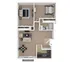 Inviting 2D apartment layout showcasing 2 spacious bedrooms, a cozy living room, and a modern kitchen design.