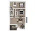 Modern 2D floor plan featuring 2 cozy bedrooms, 2 sleek bathrooms, an open-concept living and dining area, and a contemporary kitchen with stylish finishes.