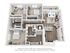 Chic 3D floor plan showcasing 2 bedrooms, an open-concept living area, modern kitchen with breakfast bar, and balcony access.