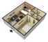 Inviting 3D floor plan featuring a cozy 1-bedroom layout with a modern kitchen, spacious living area, and convenient bathroom.