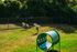 Inviting dog park featuring playful agility obstacles and lush greenery, perfect for active pets and their owners.