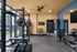 Modern fitness center featuring state-of-the-art equipment, stylish interior design, and large windows providing natural light.