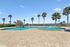 Inviting outdoor pool area with palm trees and clear blue skies, perfect for relaxation and leisure.
