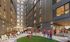 Vibrant urban courtyard featuring modern architecture, lush greenery, and social spaces for relaxation and community engagement.