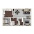 VOM V2-1 2B2B Furnished Floorplan