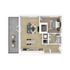 Allegheny - 1x1B2 - 3D Floorplan