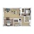 Clairton - 2x2-2B.2 - 3D Floorplan