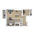 Saxonburg - 1x1-1BD_Den- 3D Floorplan