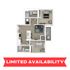Modern 3D floor plan with two bedrooms, open-concept living room, kitchen, and balcony.
