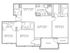 Detailed floor plan illustrating 3 bedrooms, a living room, kitchen, porch, and dining area.