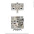 Modern 2D floor plan showcasing a two-level apartment with 3 bedrooms, open living area, and gourmet kitchen.