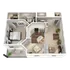 Modern 3D floor plan showcasing a 1-bedroom apartment with an open kitchen, cozy living area, spacious bathroom, and a private balcony.