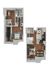 Contemporary 3D floor plan showcasing two floors with a cozy bedroom suite, stylish living area, modern kitchen, and vibrant dining space.