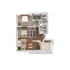 Modern floor plan showcasing 2 bedrooms, a cozy living area, and a stylish kitchen with wooden flooring, emphasizing chic city living.