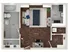 Modern floor plan showcasing a cozy living space with integrated kitchen, spacious bath, and multiple closets for storage.