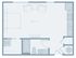 Modern studio apartment floor plan showcasing an open living area with integrated kitchen, spacious bathroom, and in-unit washer/dryer.