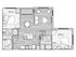 Modern 2D floor plan showcasing 2 bedrooms, open-concept living and dining area, stylish kitchen, and a private balcony.
