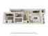 Modern 3D floor plan showcasing a cozy 1-bedroom apartment with a stylish living area, efficient kitchen, and inviting balcony.