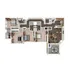 Elegant 3D floor plan featuring 3 bedrooms, 2 bathrooms, open-concept kitchen and living area, and a cozy balcony.
