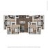 Modern 3D floor plan showcasing a spacious layout with three bedrooms, an expansive open-concept living and dining area, and a stylish central kitchen.